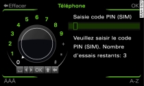 Entrée du code PIN (SIM)